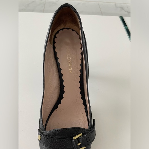 BURBERRY BLACK LEATHER HIGH HEELS EU38 US8 - Picture 3 of 16